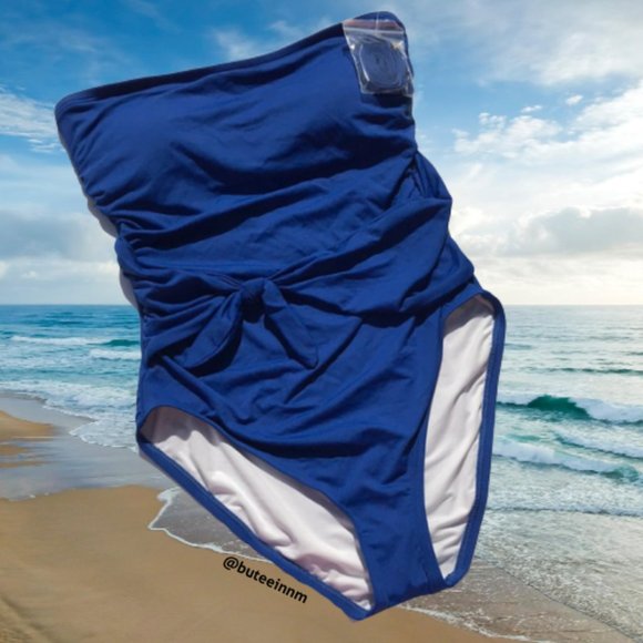 LOFT Other - NWOT Belted Tie Waist Bandeau One Piece Swimsuit M